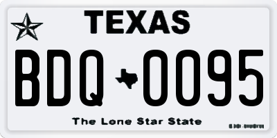 TX license plate BDQ0095
