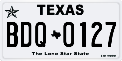 TX license plate BDQ0127