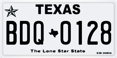 TX license plate BDQ0128