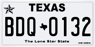 TX license plate BDQ0132