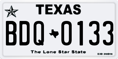 TX license plate BDQ0133