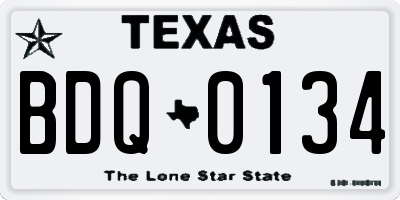 TX license plate BDQ0134