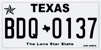 TX license plate BDQ0137