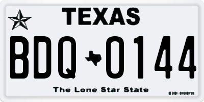 TX license plate BDQ0144