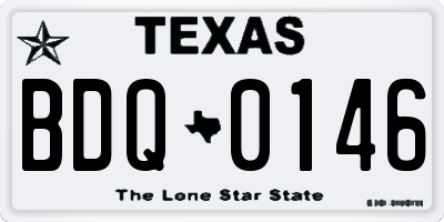 TX license plate BDQ0146