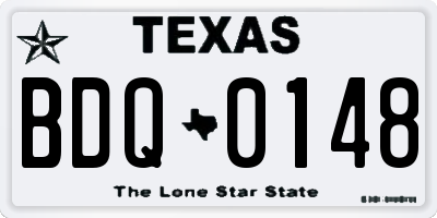 TX license plate BDQ0148