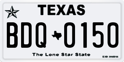 TX license plate BDQ0150