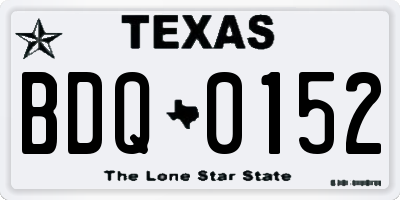 TX license plate BDQ0152
