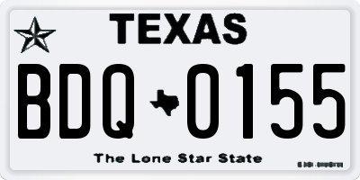 TX license plate BDQ0155