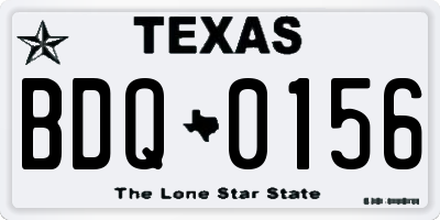 TX license plate BDQ0156