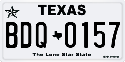 TX license plate BDQ0157