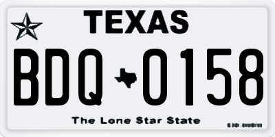TX license plate BDQ0158