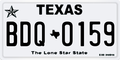 TX license plate BDQ0159