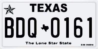 TX license plate BDQ0161