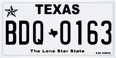 TX license plate BDQ0163