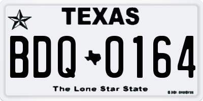 TX license plate BDQ0164