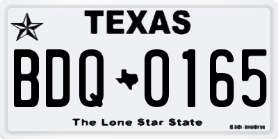 TX license plate BDQ0165