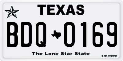 TX license plate BDQ0169