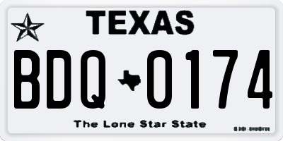 TX license plate BDQ0174