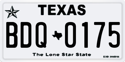TX license plate BDQ0175