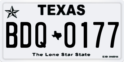 TX license plate BDQ0177