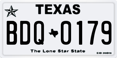 TX license plate BDQ0179