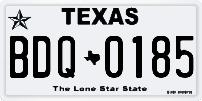 TX license plate BDQ0185