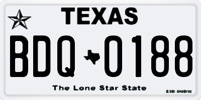 TX license plate BDQ0188