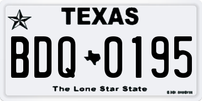 TX license plate BDQ0195
