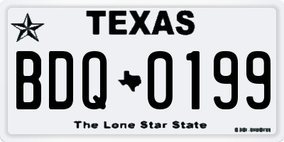 TX license plate BDQ0199