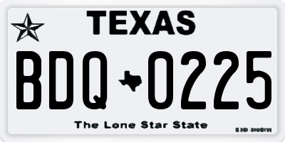 TX license plate BDQ0225