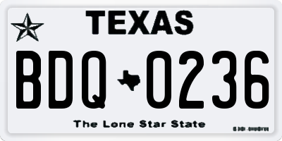TX license plate BDQ0236