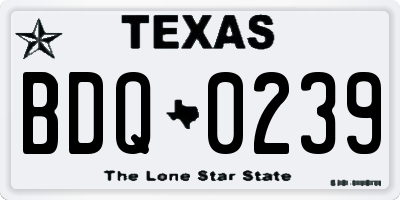 TX license plate BDQ0239