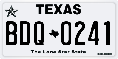 TX license plate BDQ0241