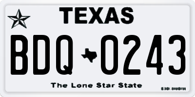 TX license plate BDQ0243