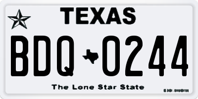 TX license plate BDQ0244