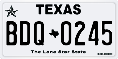 TX license plate BDQ0245
