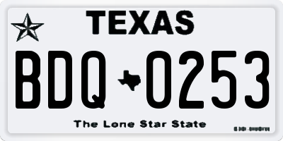 TX license plate BDQ0253