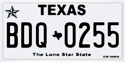 TX license plate BDQ0255