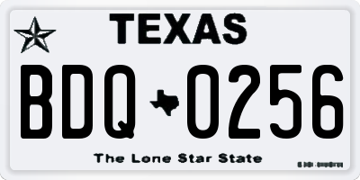 TX license plate BDQ0256
