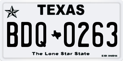 TX license plate BDQ0263