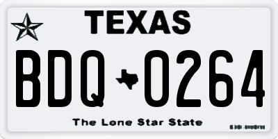 TX license plate BDQ0264