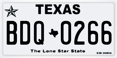 TX license plate BDQ0266