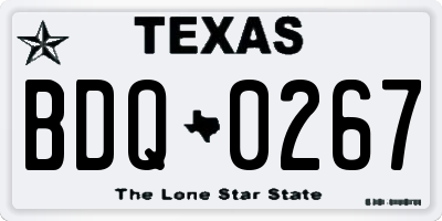 TX license plate BDQ0267