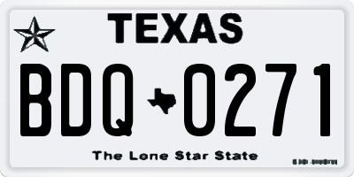 TX license plate BDQ0271