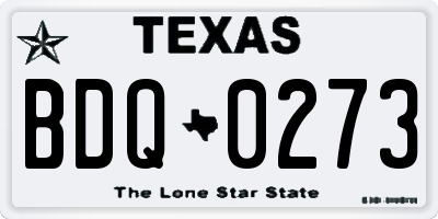 TX license plate BDQ0273