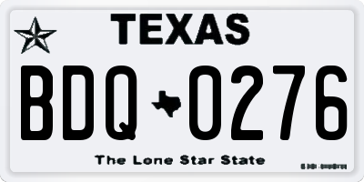 TX license plate BDQ0276