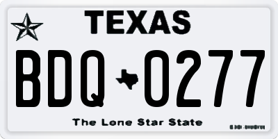 TX license plate BDQ0277