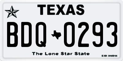TX license plate BDQ0293