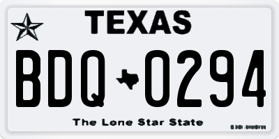 TX license plate BDQ0294